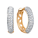 Серьги из красного золота с фианитами