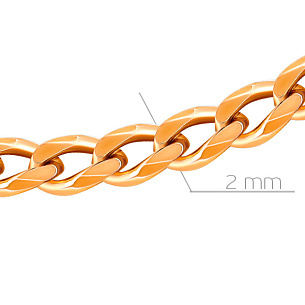 Цепь автомат из красного золота, плетение панцирное