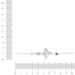 браслет на ногу декоративный из серебра с фианитом