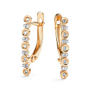 Серьги с английским замком из красного золота с бриллиантами