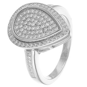 Кольцо из серебра с фианитом