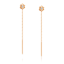 Продевки из красного золота с фианитом