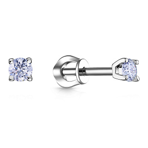 Пусеты из белого золота с бриллиантами