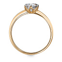 Кольцо из красного золота с фианитом