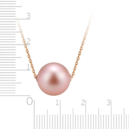 Колье из красного золота с жемчугом, плетение якорное