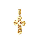 Крест из желтого золота с бриллиантами