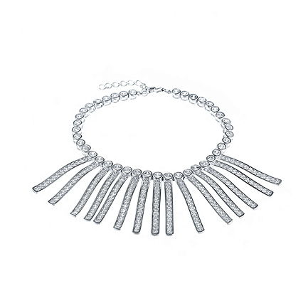 Браслет декоративный из серебра с фианитом