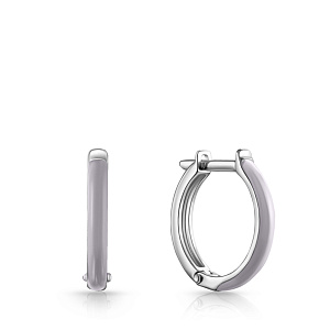 Серьги с английским замком из серебра с аметистом