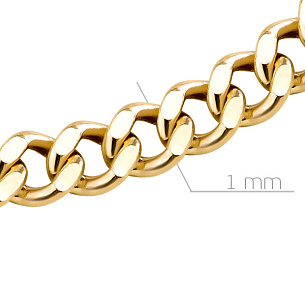 Цепь автомат из желтого золота, плетение панцирное