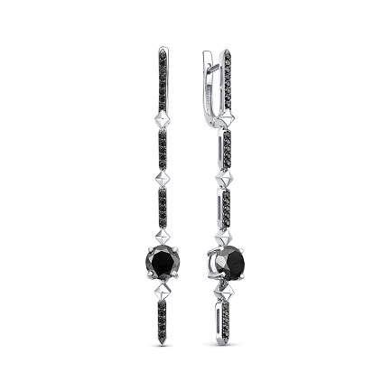 Серьги из белого золота с бриллиантами