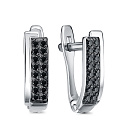 Серьги с английским замком из серебра с фианитами