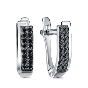 Серьги с английским замком из серебра с фианитами