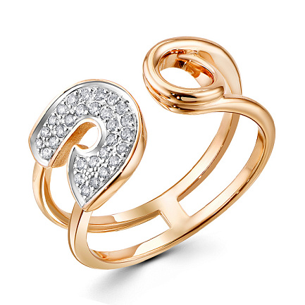 Кольцо из красного золота с бриллиантами