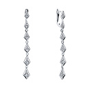 Серьги с английским замком из белого золота с бриллиантами