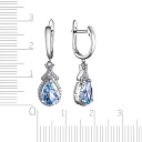 Серьги с английским замком из белого золота с бриллиантами