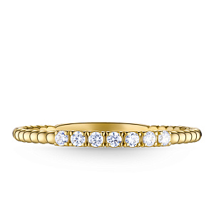 Кольцо из желтого золота с фианитом