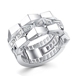 Кольцо из белого золота с бриллиантами