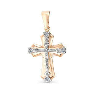 Подвеска из красного золота с бриллиантом