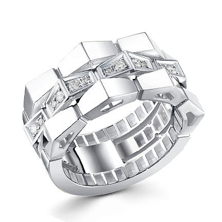 Кольцо из белого золота с бриллиантами