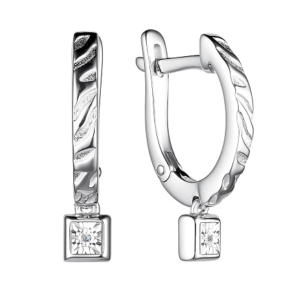 Серьги из серебра с бриллиантами