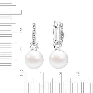 Серьги из белого золота с жемчугом