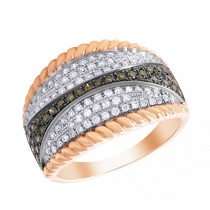 Кольцо из красного золота с бриллиантами