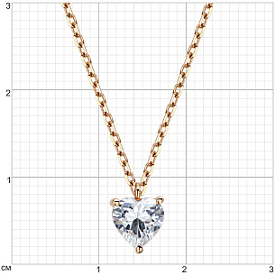 Колье из красного золота с фианитом