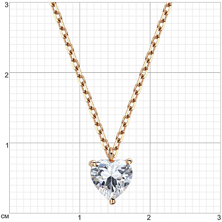 Колье из красного золота с фианитом