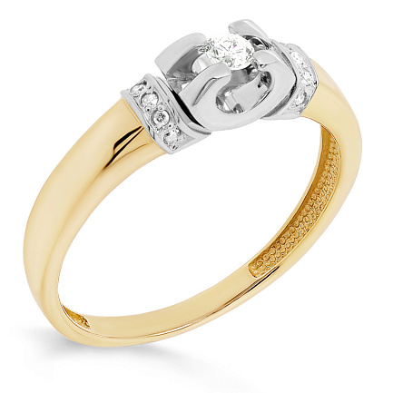 Кольцо из желтого золота с бриллиантами