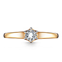 Кольцо из красного золота с фианитом