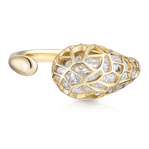 Кольцо из желтого золота с фианитом