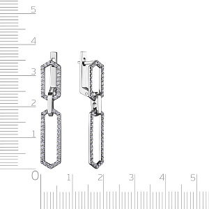 Серьги с английским замком из белого золота с бриллиантами