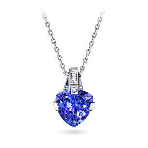 Колье из белого золота с танзанитом и бриллиантами