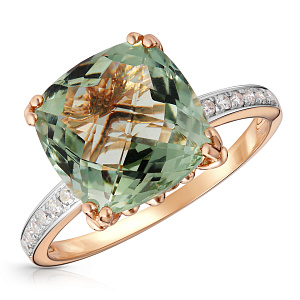 Кольцо из красного золота с бриллиантами