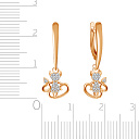 Серьги из красного золота с фианитом