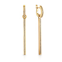 Серьги с английским замком из желтого золота с бриллиантами