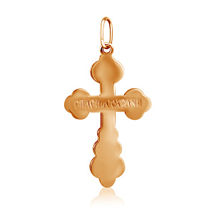 Крест из комбинированного золота