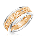 Кольцо обручальное из красного золота с бриллиантами