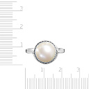 Кольцо из серебра с жемчугом, фианитом