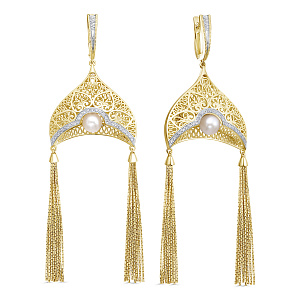 Серьги с английским замком из желтого золота