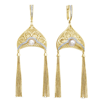 Серьги с английским замком из желтого золота