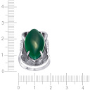 Кольцо из серебра с агатом, фианитом