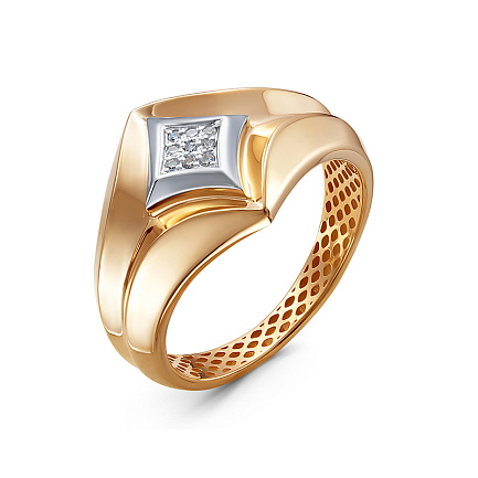 Кольцо из красного золота с бриллиантами