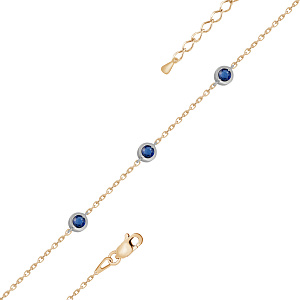 Браслет из красного золота с сапфирами