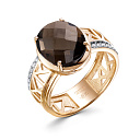 Кольцо из красного золота с бриллиантами, раухтопазом