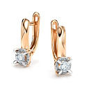 Серьги с английским замком из красного золота с бриллиантами