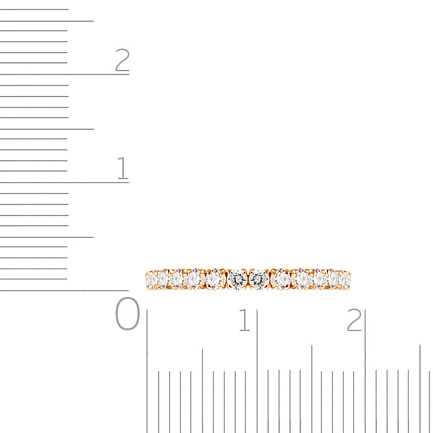 Кольцо из красного золота с фианитом