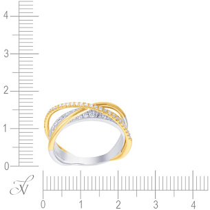 Кольцо из комбинированного золота с бриллиантом