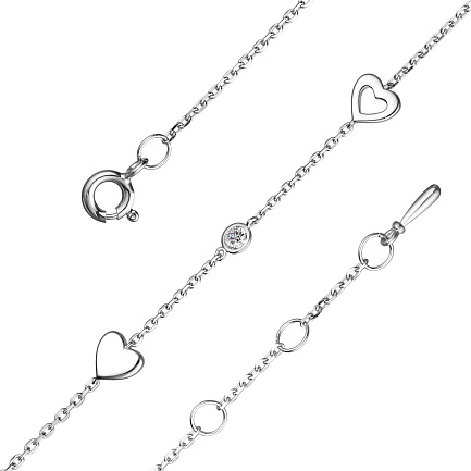 Браслет декоративный из серебра с фианитом