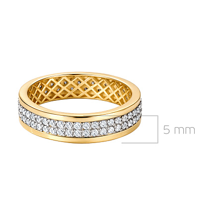 Кольцо из желтого золота с фианитом